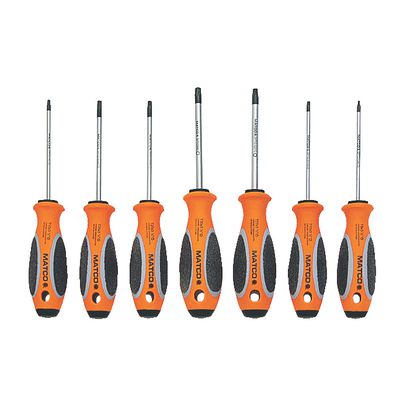 7 Piece Top Torque Ii Orange Tamperproof Torx Screwdriver Set
