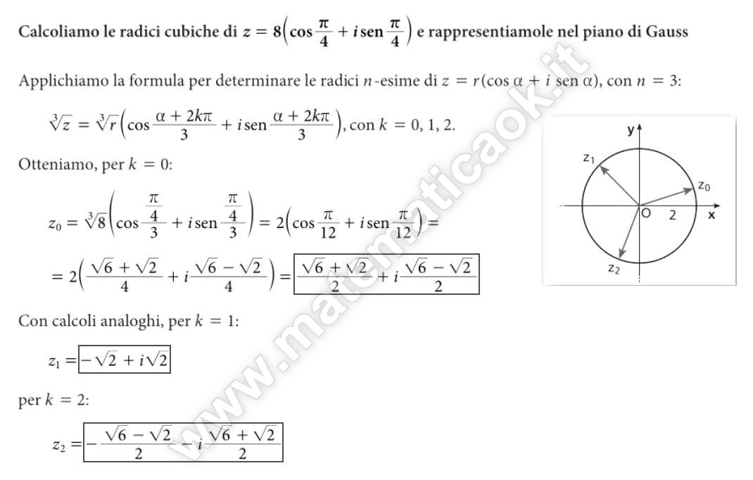 Esercizio 10 Radice cubica di numero complesso in forma