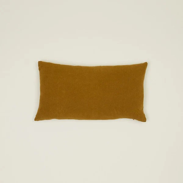 Simple Linen Lumbar Pillow 12"x22" Bronze