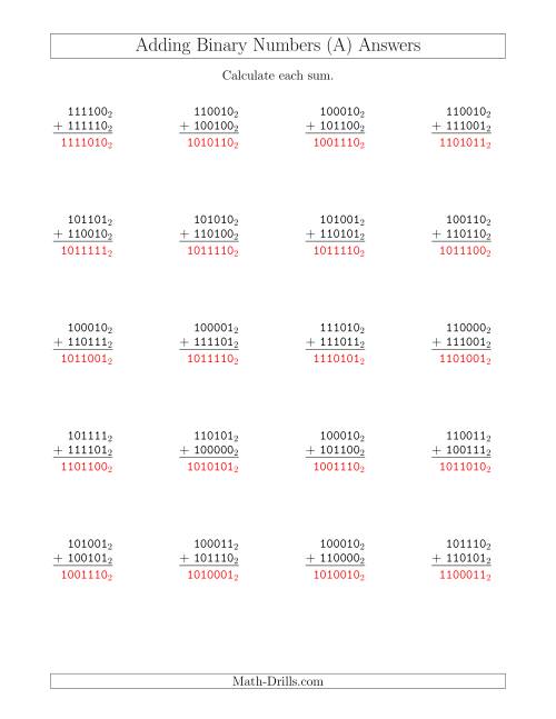 Worksheet On Adding Binary Numbers - Breadandhearth