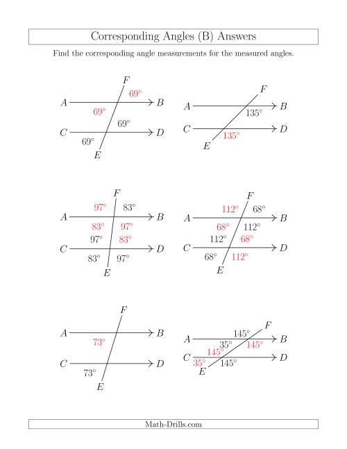 Corresponding Angle Relationships (B)