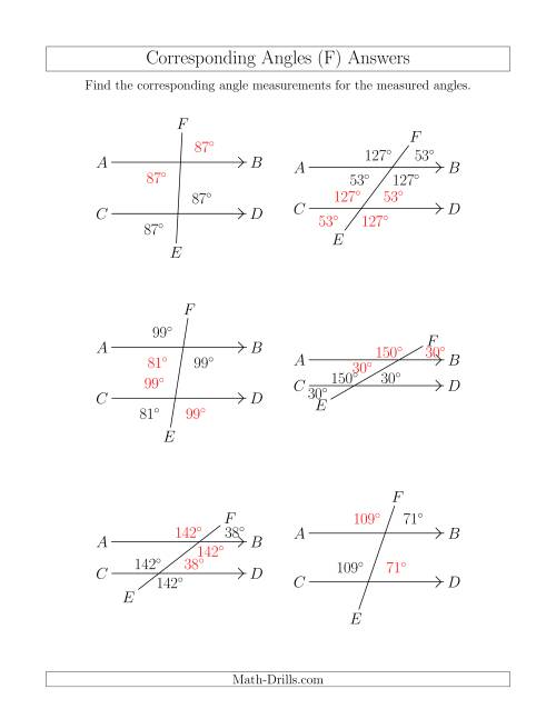 Corresponding Angle Relationships (F)