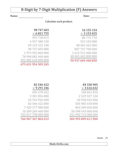 Multiplying 8Digit by 7Digit Numbers with SpaceSeparated Thousands (F)