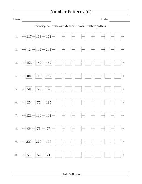 Identifying, Continuing and Describing Increasing and
