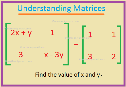 Worksheet on Understanding Matrix Possible Orders of the Matrix