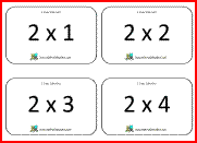 Printable Math Flash Cards for Multiplication