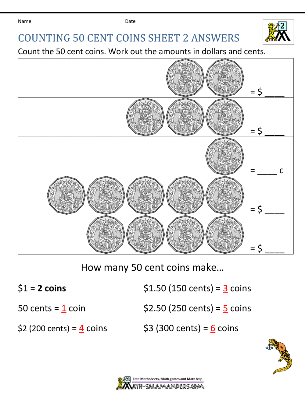 Money Worksheets Australia