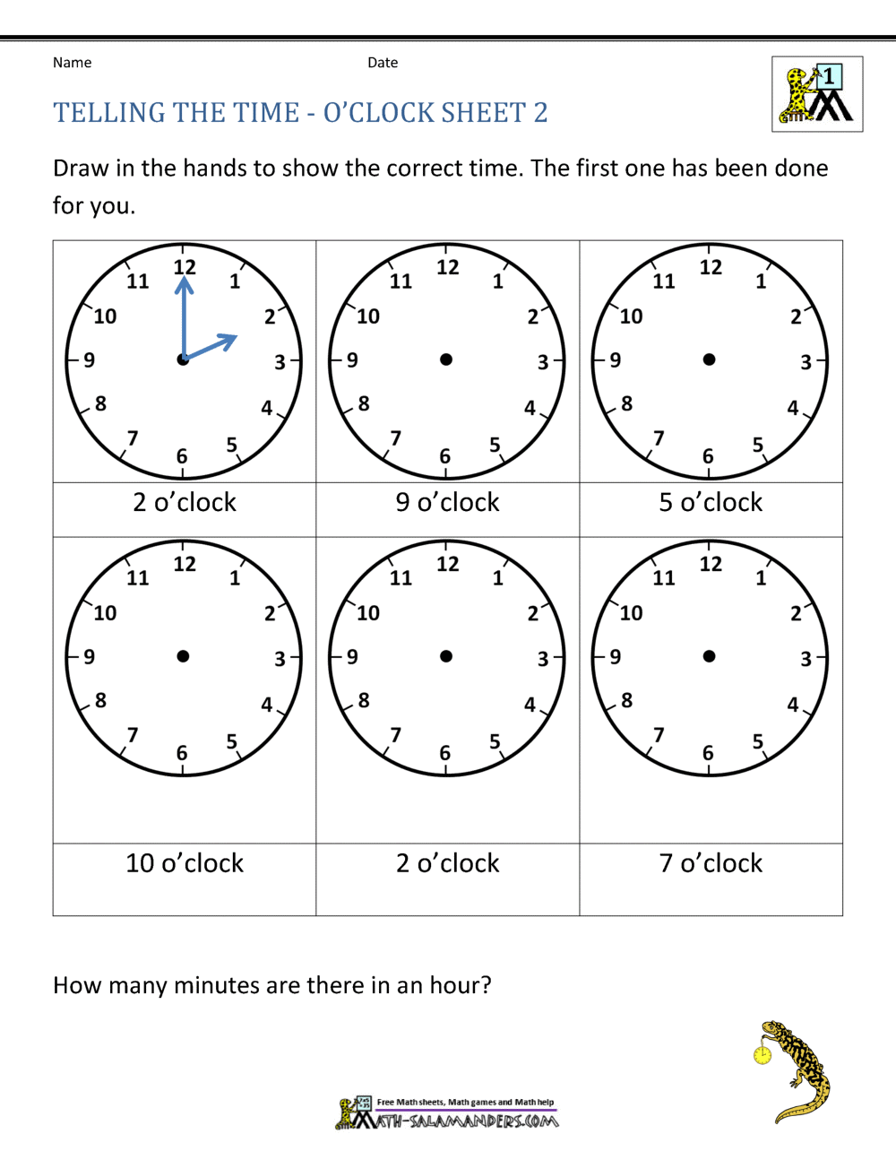 Free Printable Clock Template