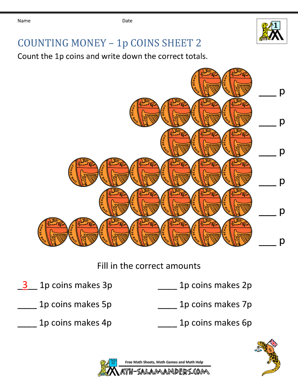 Free Counting Money Worksheets Uk Coins