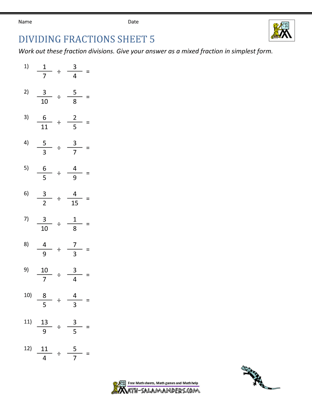 27 Dividing Fractions Worksheet 6th Grade Worksheet Information