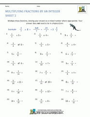 Multiplying Mixed Number Fractions Worksheets