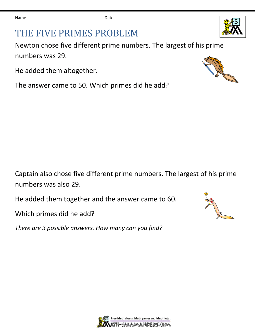 5th Grade Math Problems