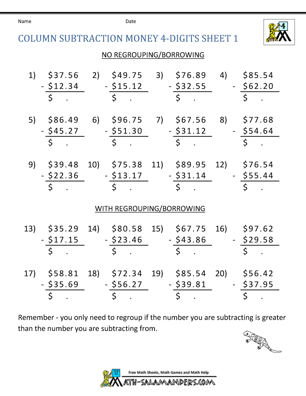 4Th Grade Multiplication Worksheets Free 4th Grade Math Word Problems