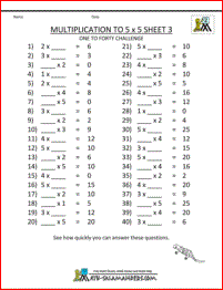 Multiplication To 5X5 Worksheets For 2Nd Grade