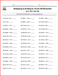 Multiply And Divide By 10 100