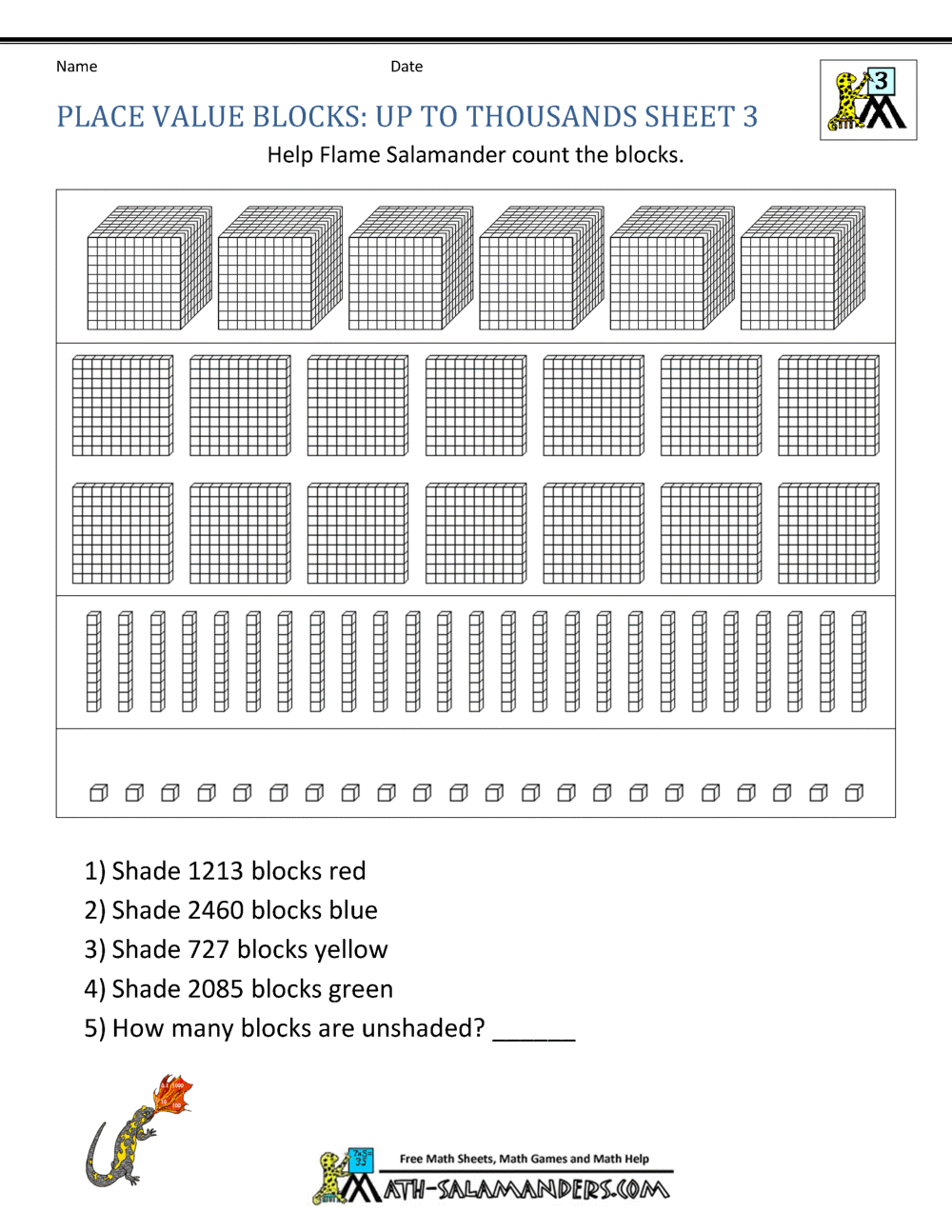 Free Math Place Value Worksheets 3rd Grade