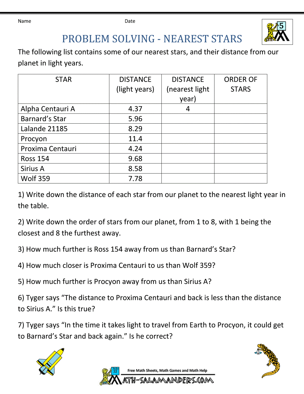 5th Grade Math Word Problems