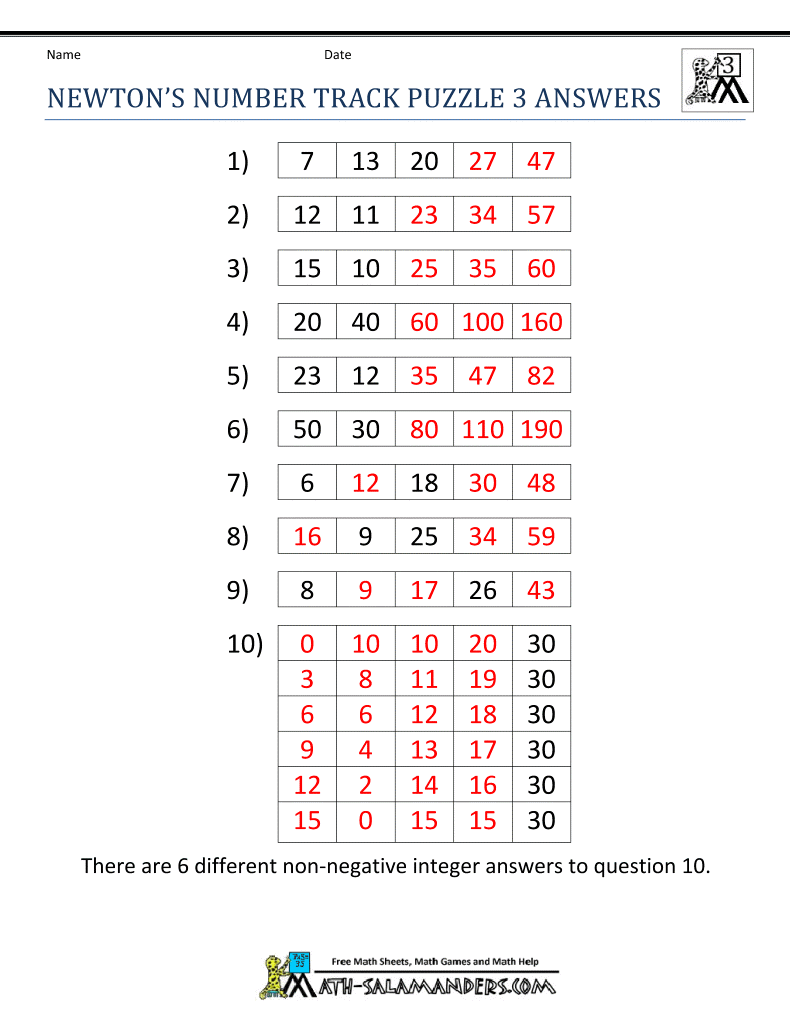 Math Brain Teasers 5Th Grade Worksheets