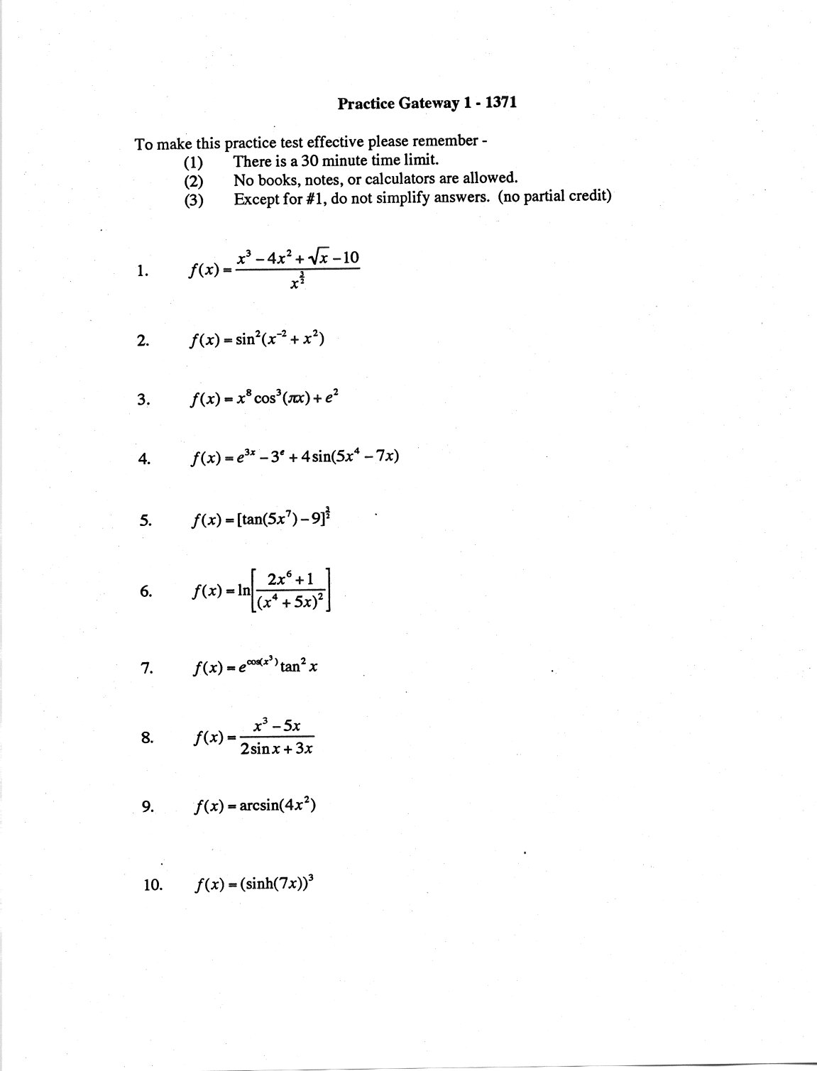 Math 1371 Home Page