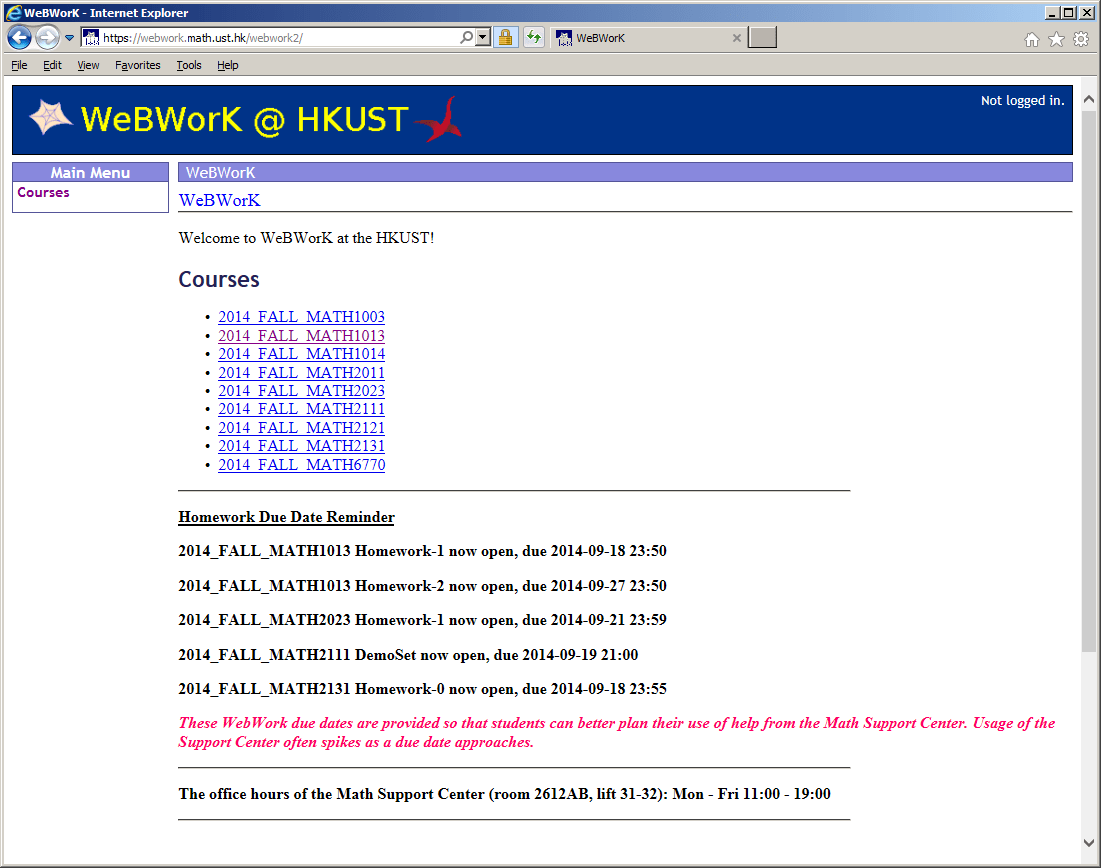 Mathematics Support Centre, HKUST