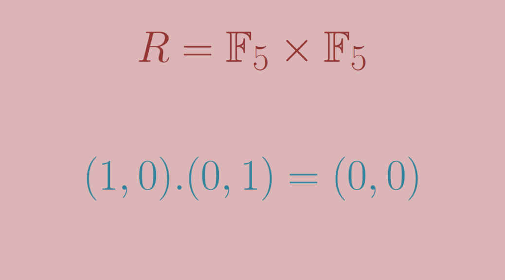 A ring whose characteristic is a prime having a zero divisor Math