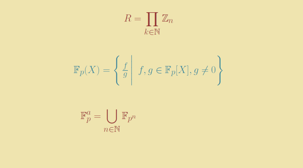 Infinite rings and fields with positive characteristic Math