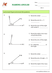 Naming Angles Worksheets - Math Fun Worksheets