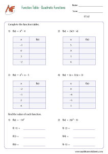 Function Table Worksheets | Math Fun Worksheets