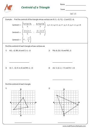 Medians and the Centroid of a triangle | Math Fun Worksheets