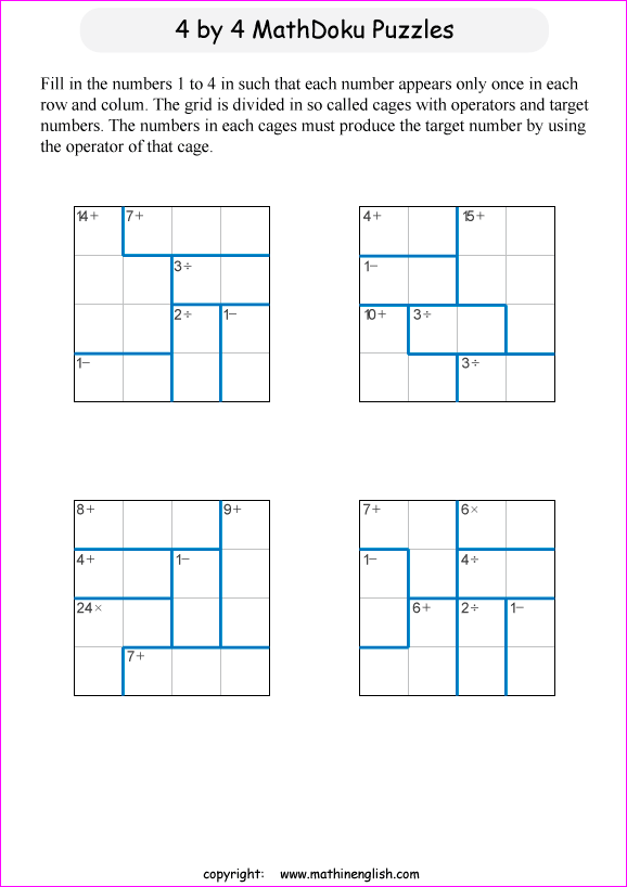 Printable math, logic and number puzzle for kids to boost math skills