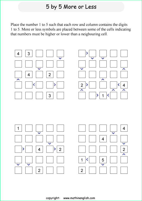 Printable math, logic and number puzzle for kids to boost math skills