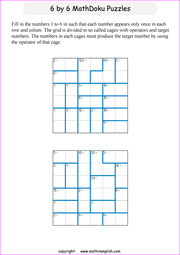 Printable math, logic and number puzzle for kids to boost math skills