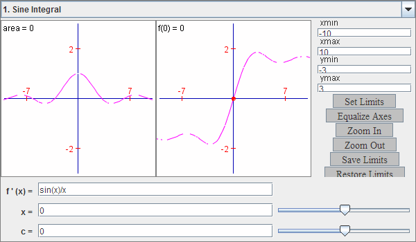 Calculus Functions Defined Using Integrals Math Open Reference