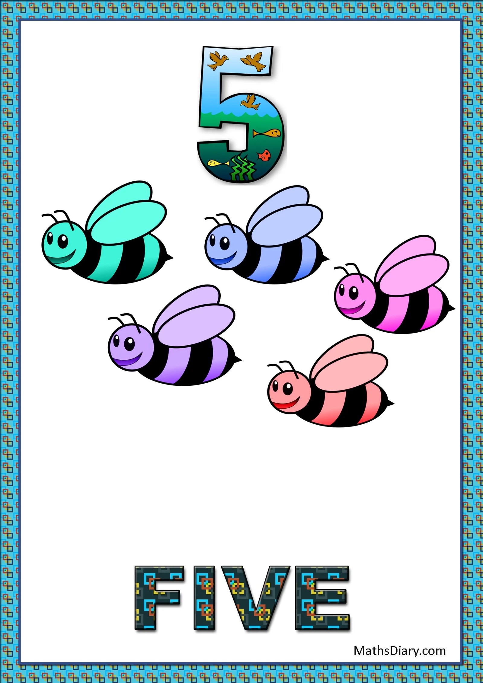 Learning counting and recognition of number 5 Level 2
