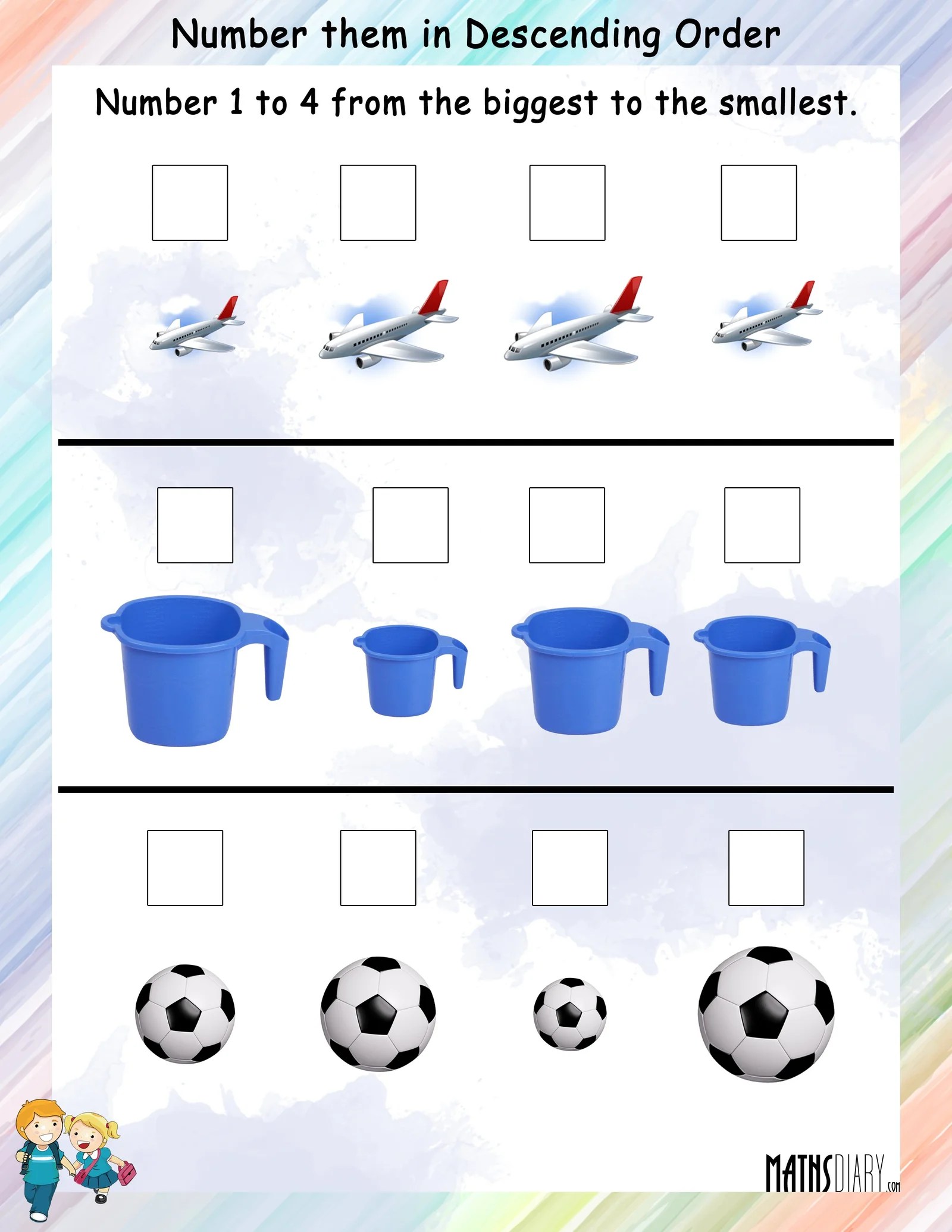 AscendingDescending Order UKG Math Worksheets