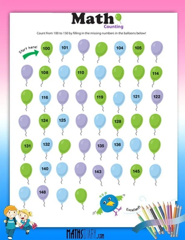 Counting forward Math Worksheets