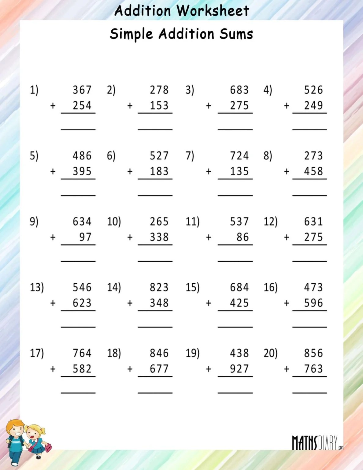 Addition – Grade 3 Math Worksheets