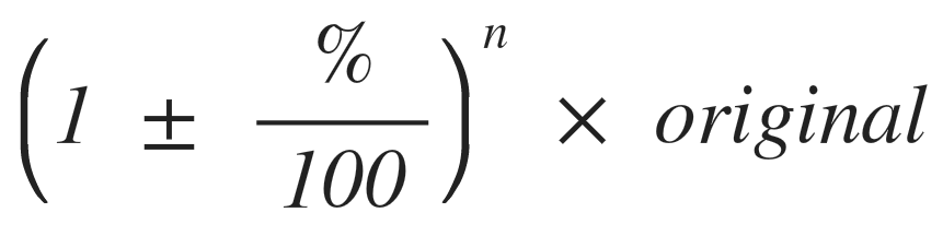 Reverse formula of percentage