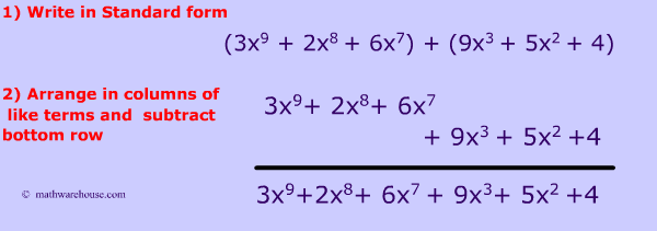 How To Add Polynomials and Subtract Polynomials. Examples, practice