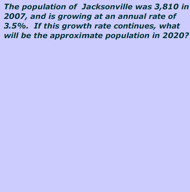 Continuous Exponential Growth Formula