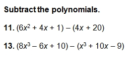 Adding and Subtracting Polynomials Worksheet (pdf) with Key