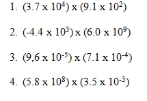 Operations with Scientific Notation Worksheet (pdf) and Answer Key