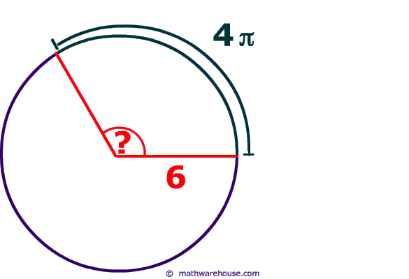S= r θ Formula and Equation for the central angle in radian measure