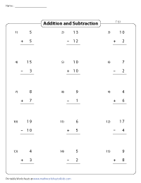 1st Grade Addition and Subtraction Worksheets