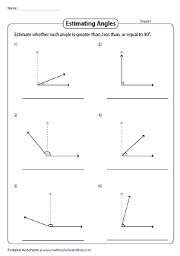 Estimating Angles Worksheets
