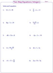 Two-Step Equation Worksheets