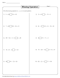 Evaluating Numerical Expressions with Parentheses Worksheets