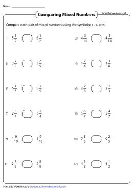 Adding Mixed Numbers With Same Denominator