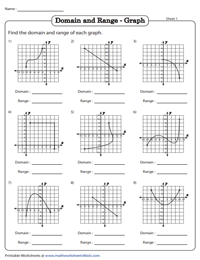 Domain And Range Worksheet 1