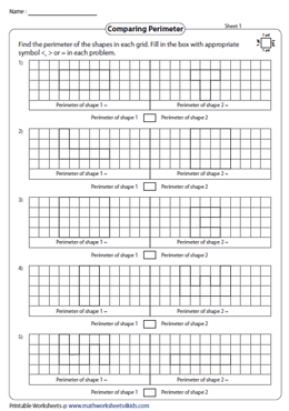 Perimeter using Grids Worksheets